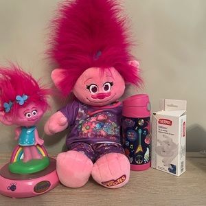 Trolls Kids Bundle Poppy Plush Light and Water Bottle